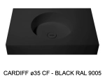 Plan vasque lavabo circulaire ⦰ 35 cm sur mesure Largeur 50 à 201 x P 40 à 51 cm Finition lisse 10 couleurs au choix, Anti bactérien Résine Akrytan® dans la masse Livraison Offerte.